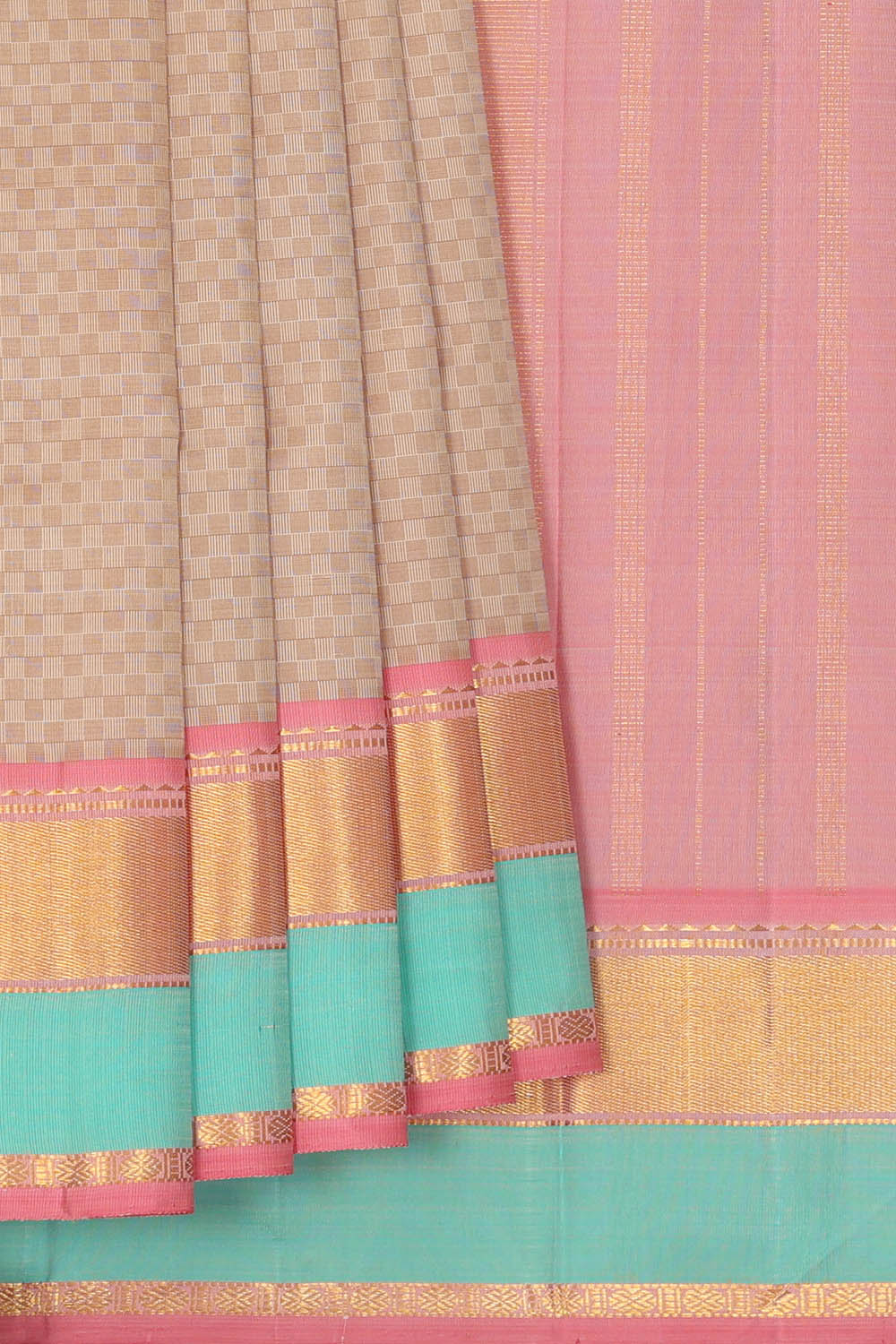 Image of Arani Silk Ivory Beige Saree