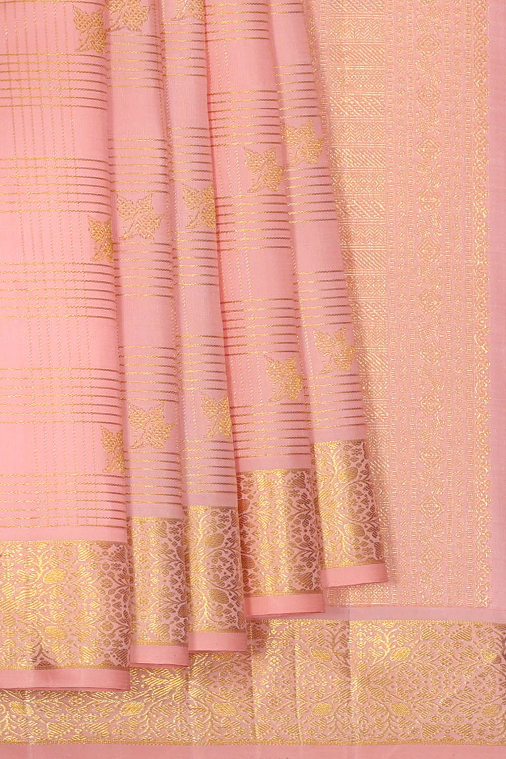 Image of Arani Silk Peach Pink Saree