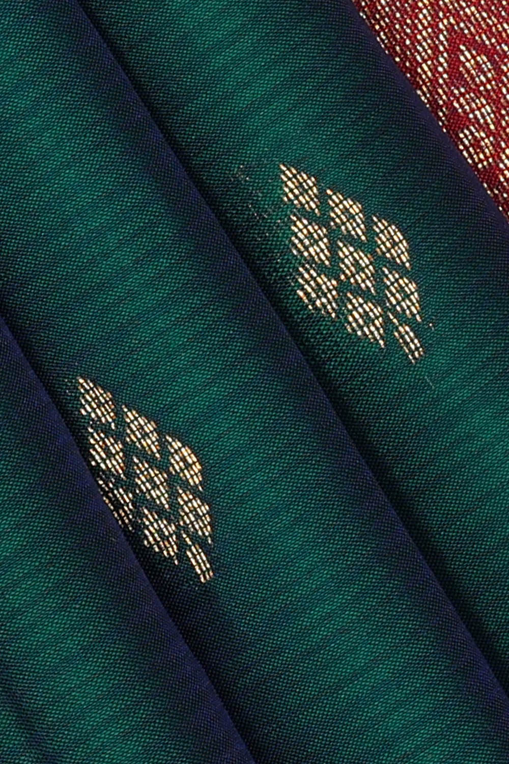 Image of Peacock Green South Silk Saree