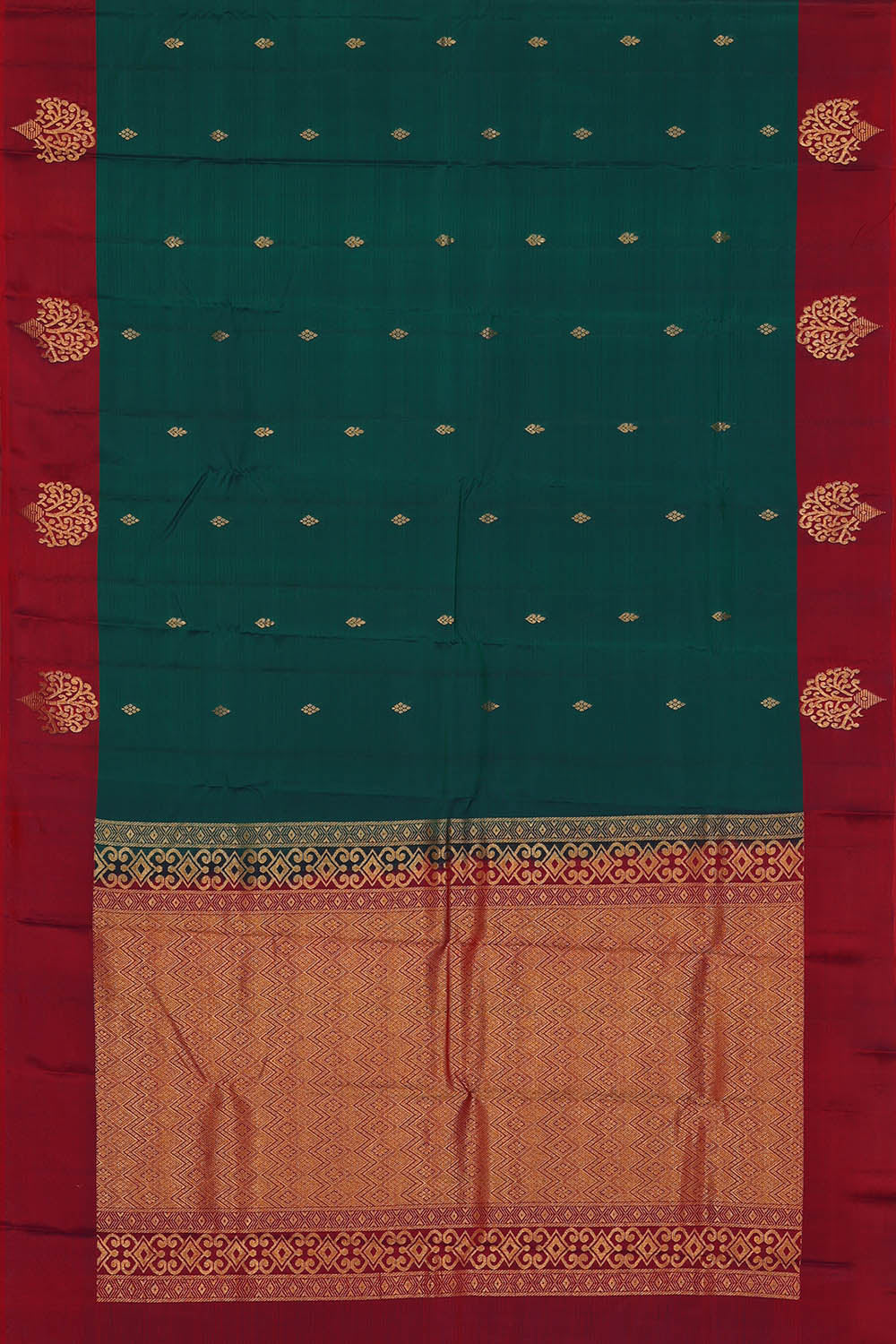 Image of Peacock Green South Silk Saree