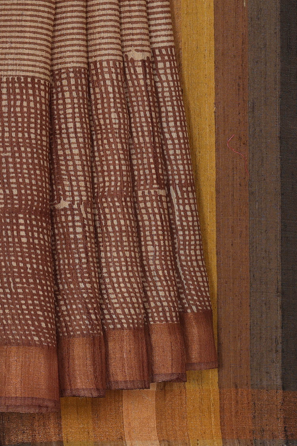 Image of Tussar Silk Beige Saree