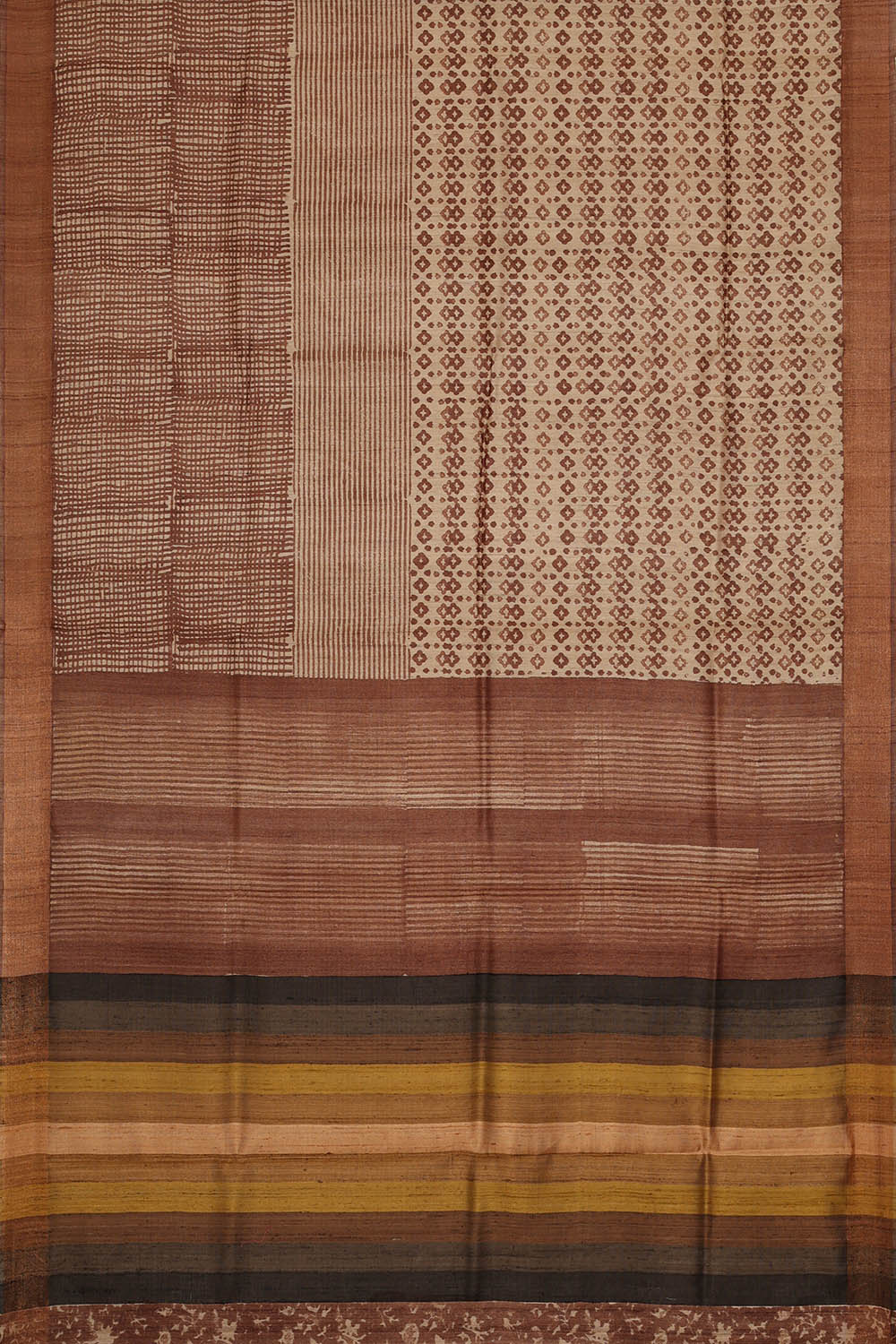 Image of Tussar Silk Beige Saree