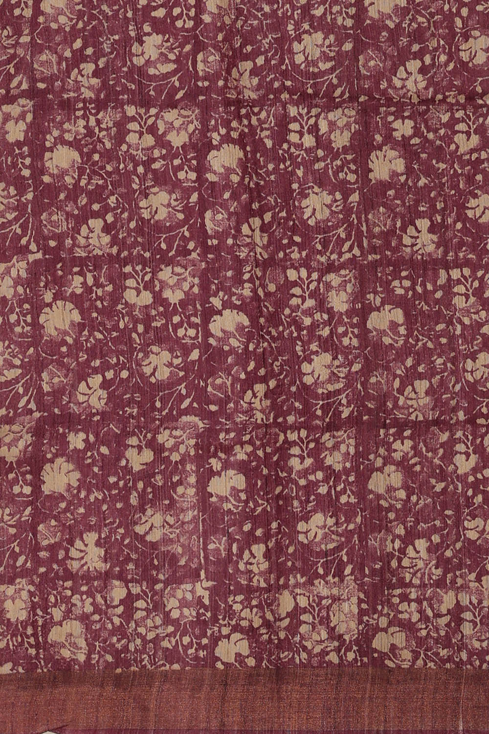 Image of Tussar Silk Wine Purple Saree