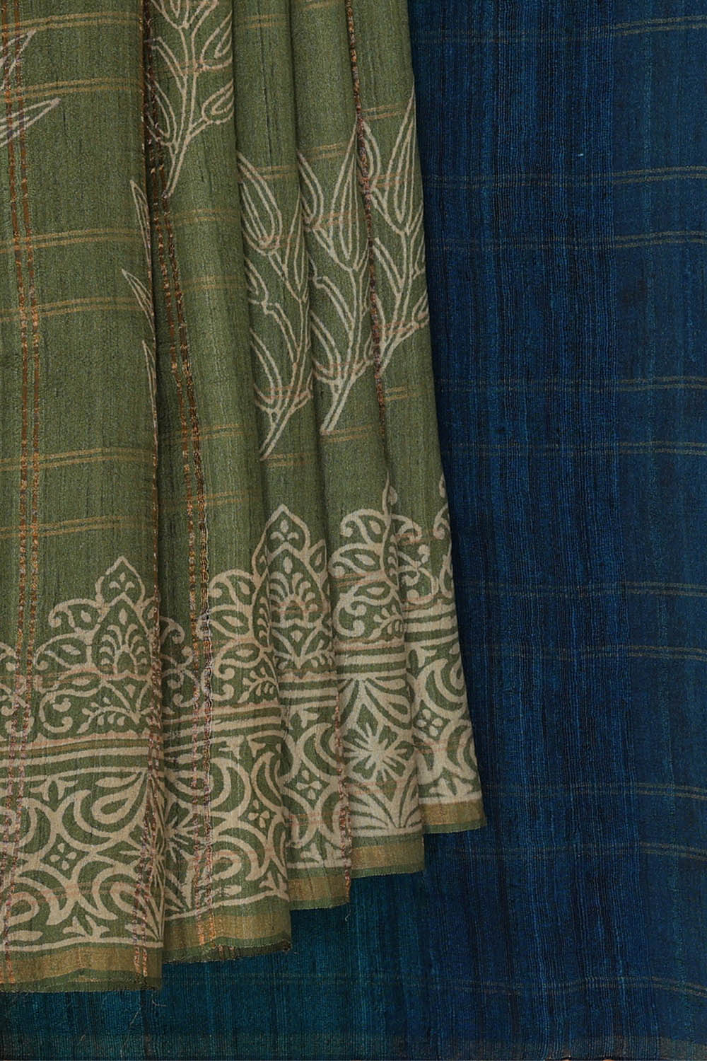 Image of Tussar Silk Light Pastel Green Saree