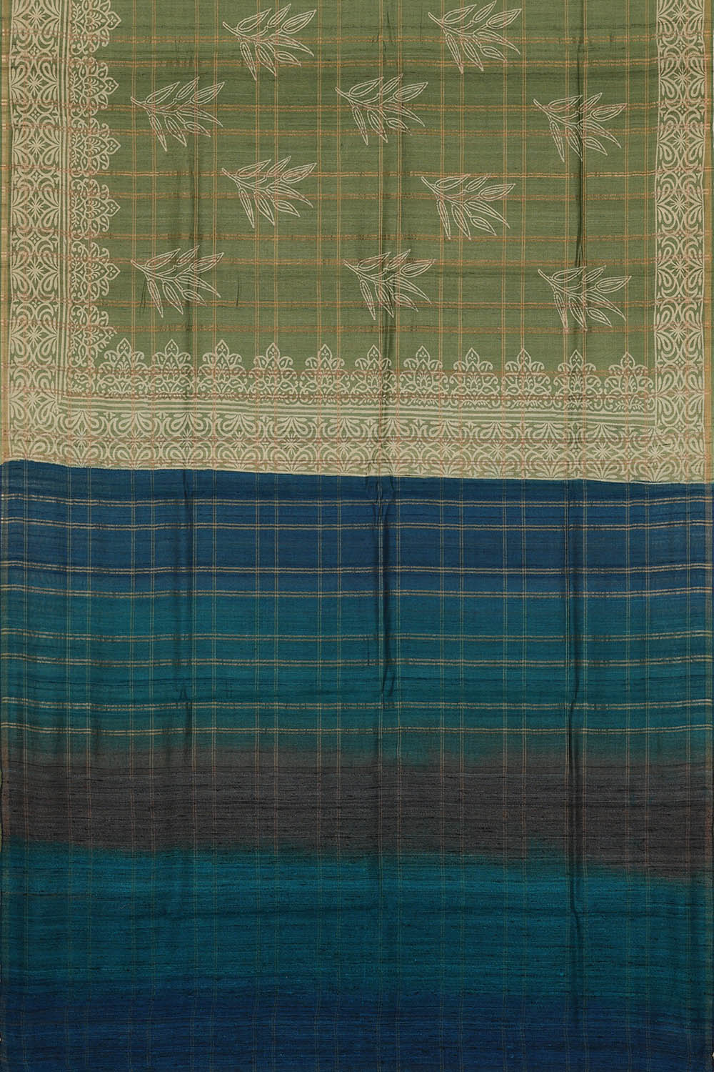 Image of Tussar Silk Light Pastel Green Saree