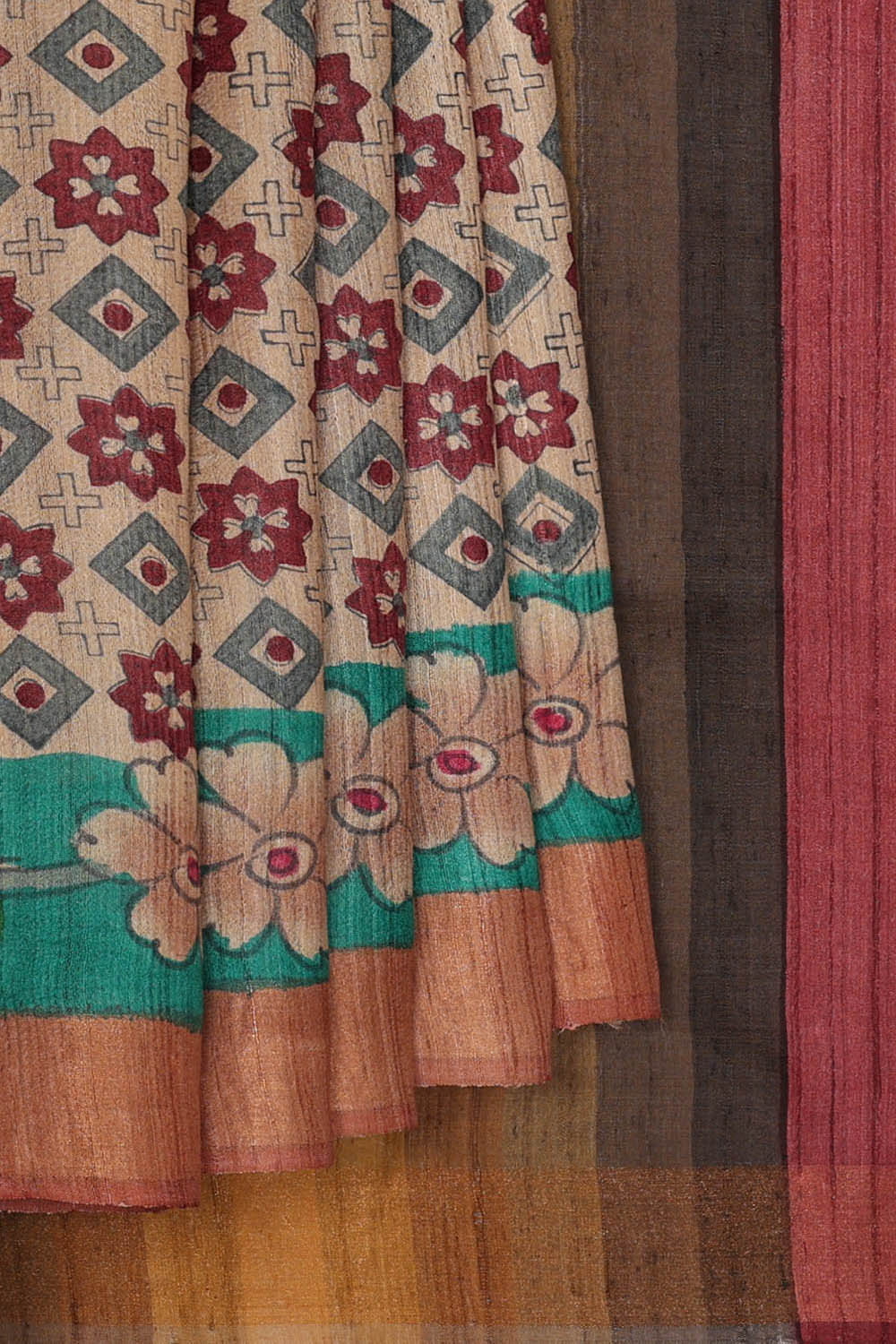 Image of Tussar Silk Beige Saree