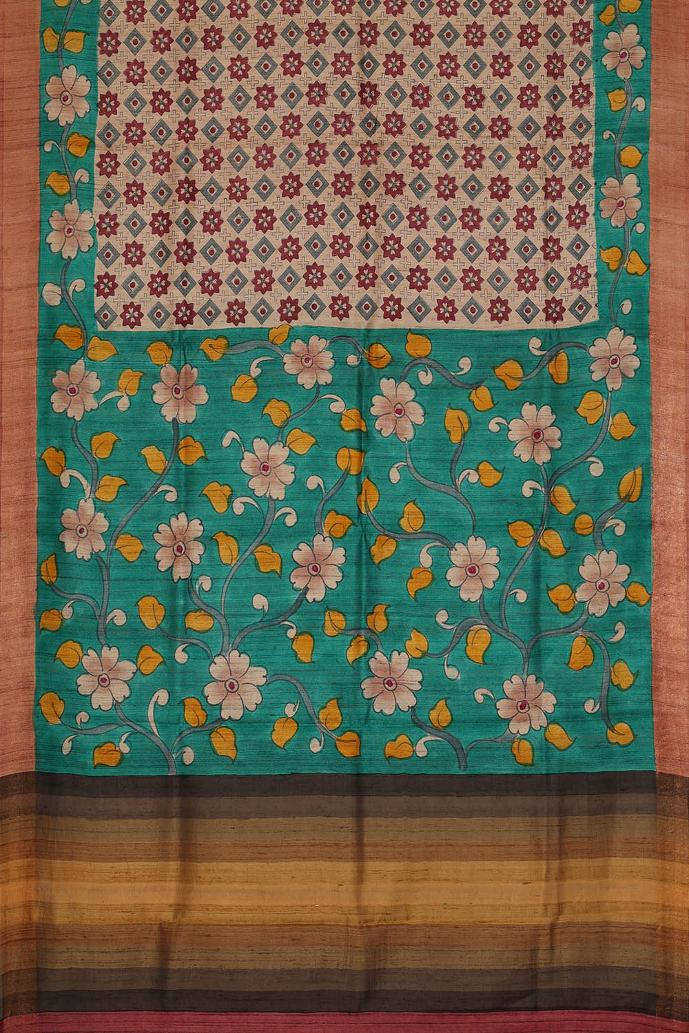 Image of Tussar Silk Beige Saree