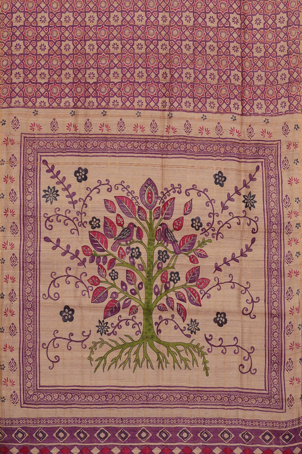Image of Tussar Silk Beige Saree