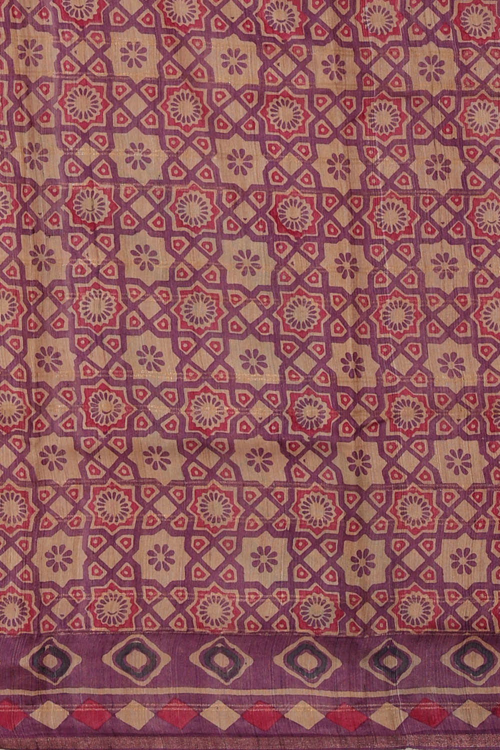 Image of Tussar Silk Beige Saree