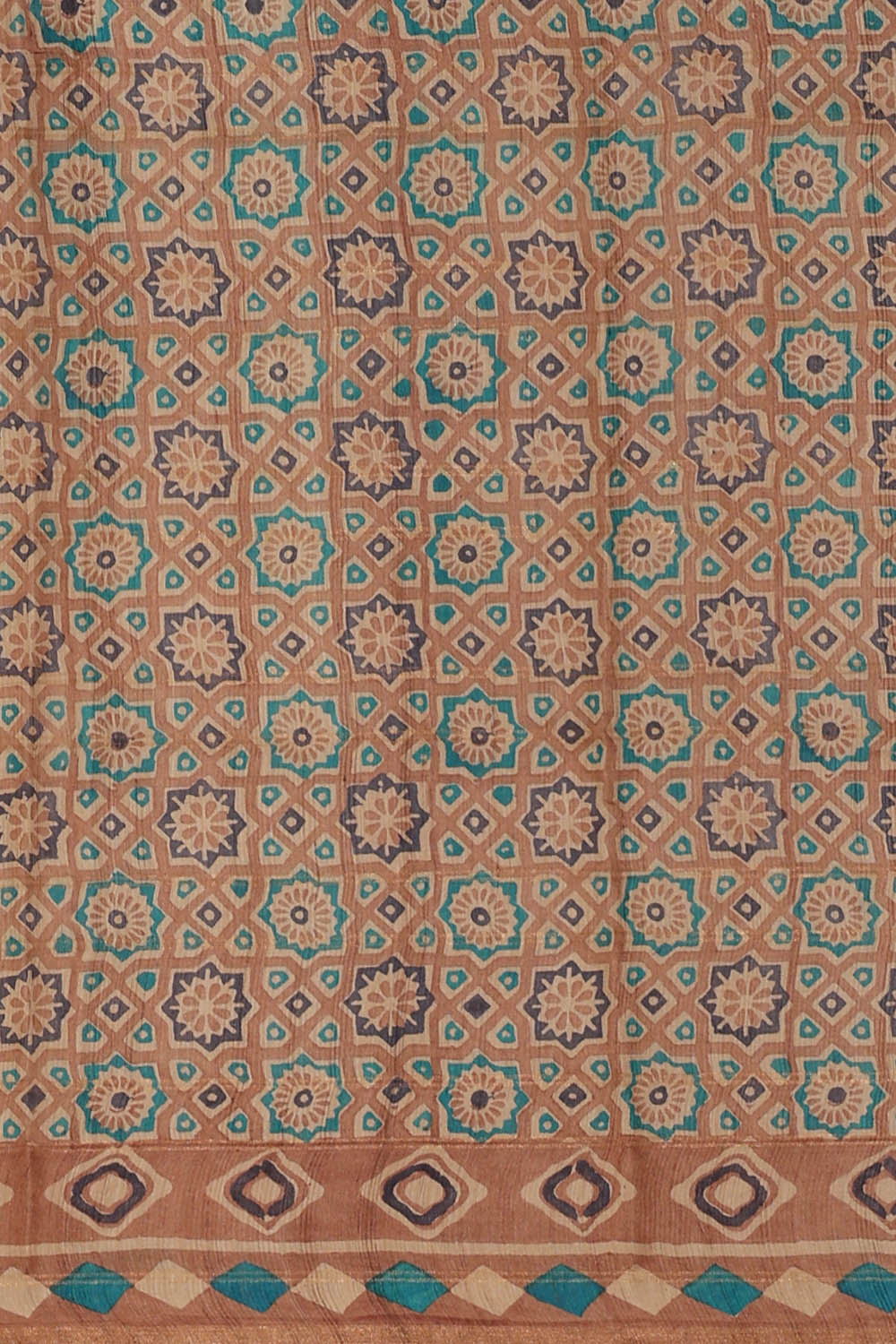 Image of Tussar Silk Dark Beige Saree