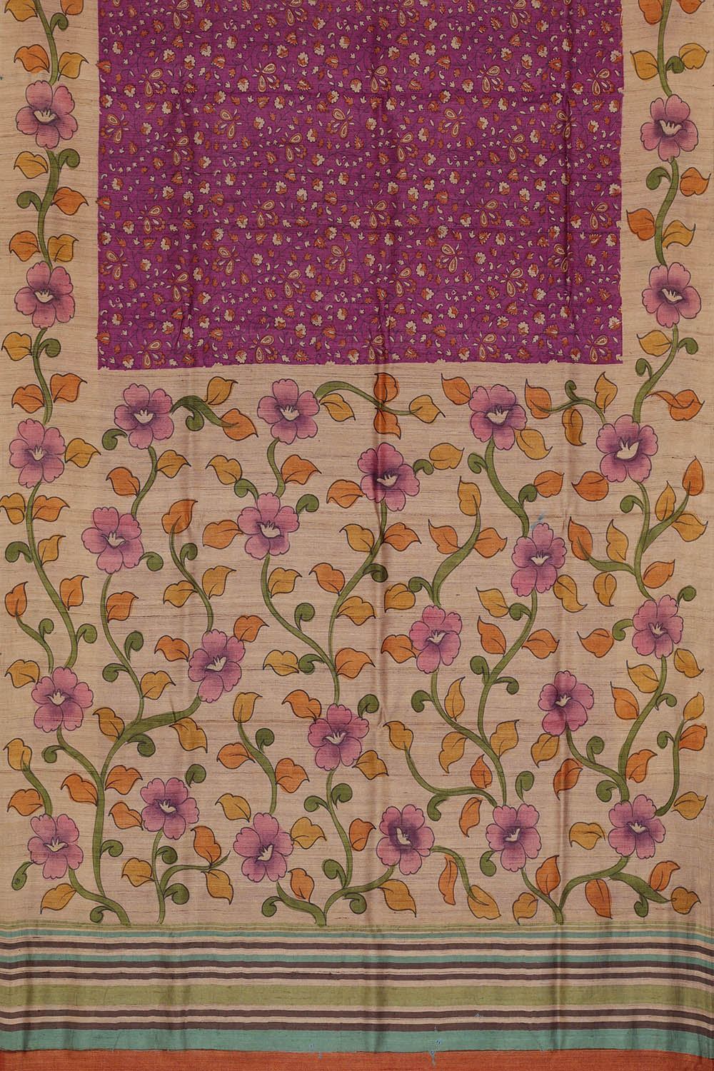 Image of Tussar Silk Purple Saree