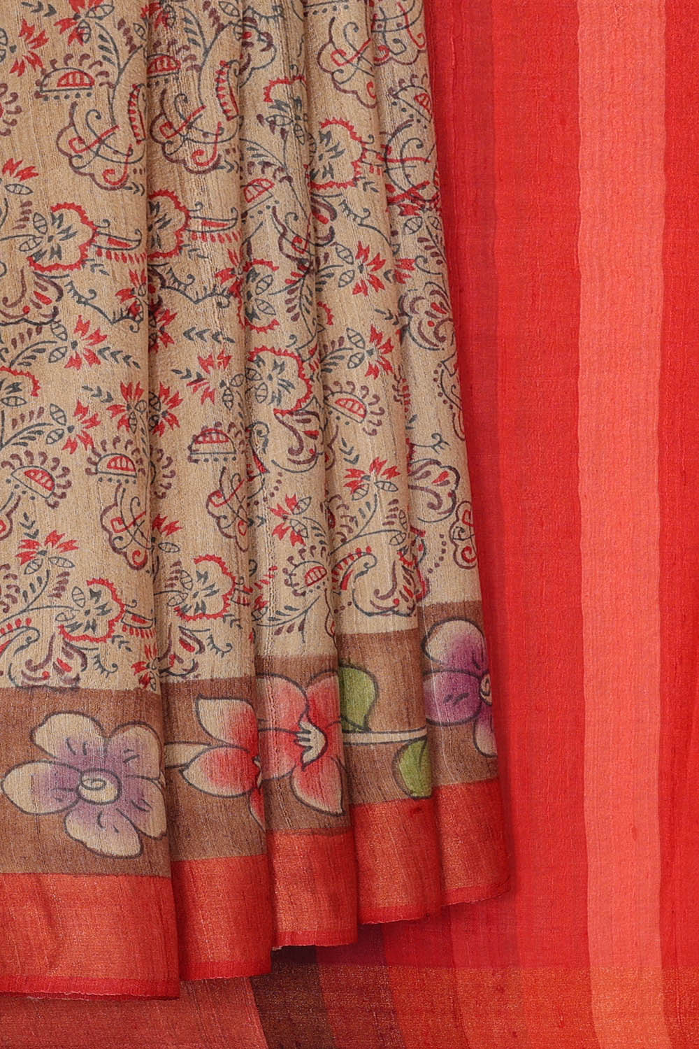Image of Tussar Silk Beige Saree