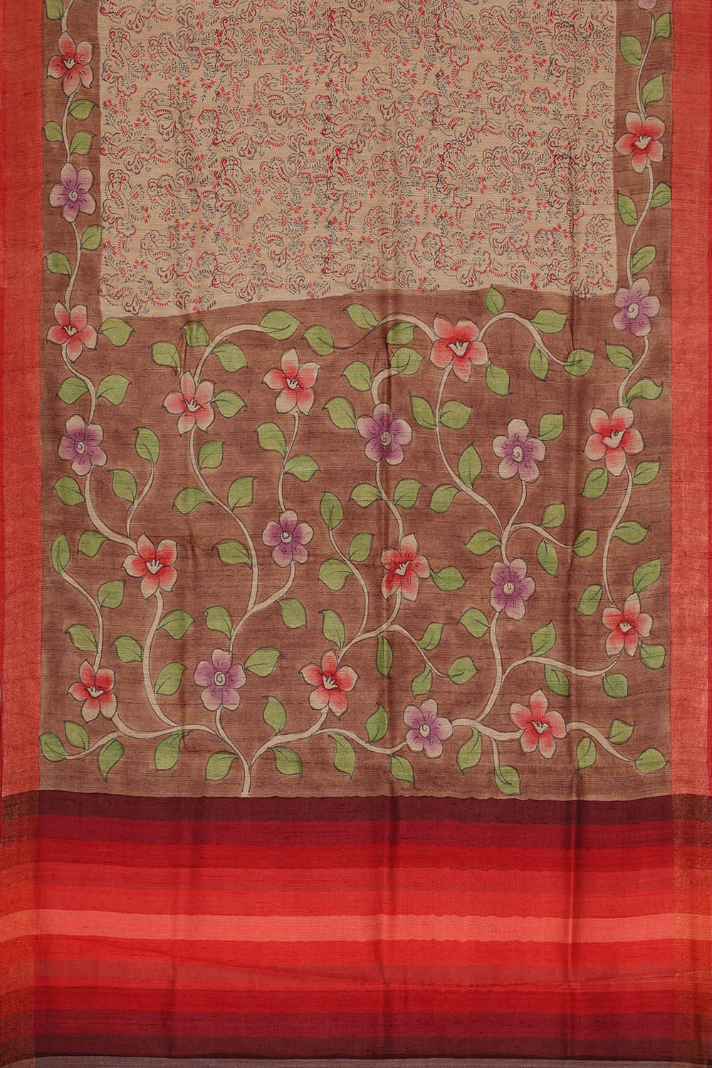 Image of Tussar Silk Beige Saree