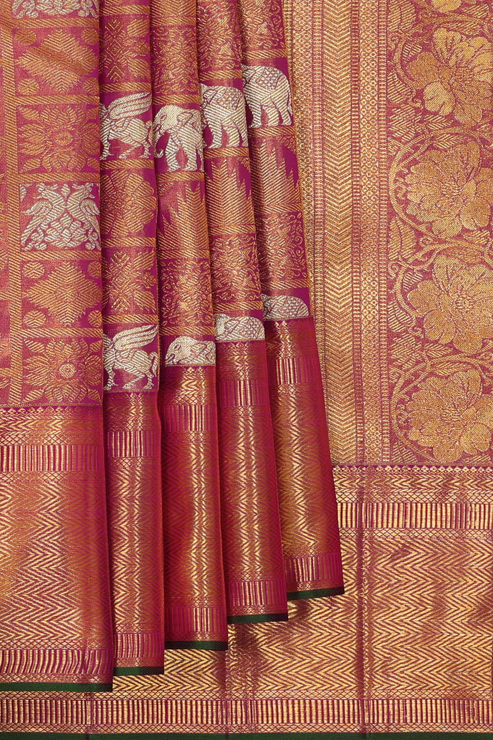 Image of Kanchipattu Silk Soft Magenta Saree
