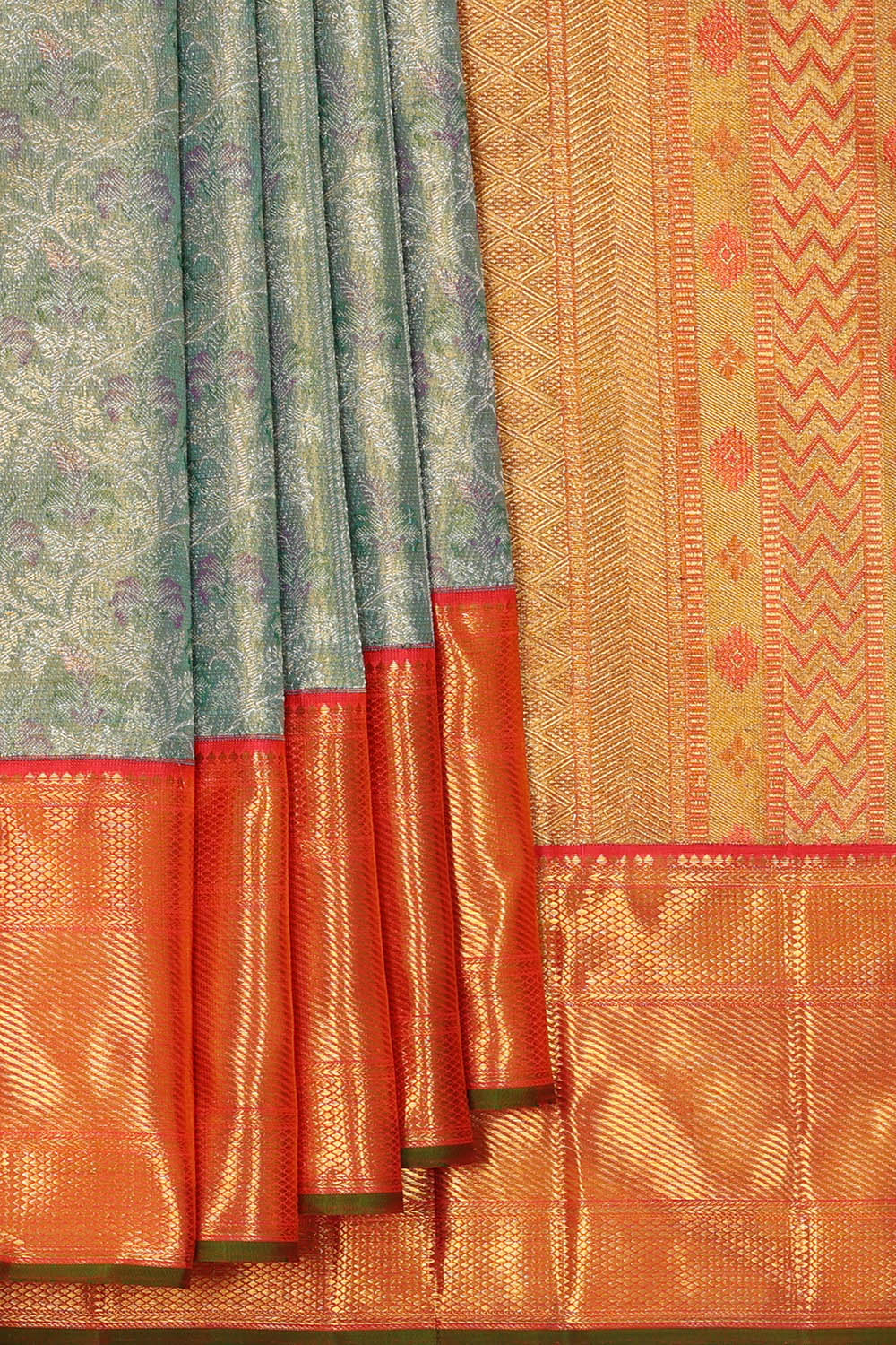 Image of Kanchipattu Silk Sea Green Saree