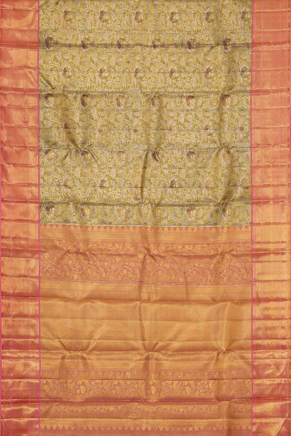 Image of Kanchipattu Tissue Silk Green Saree