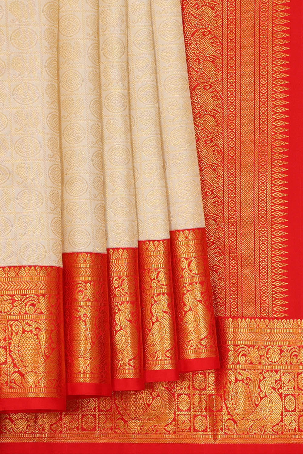 Image of Arani Silk Cream Saree