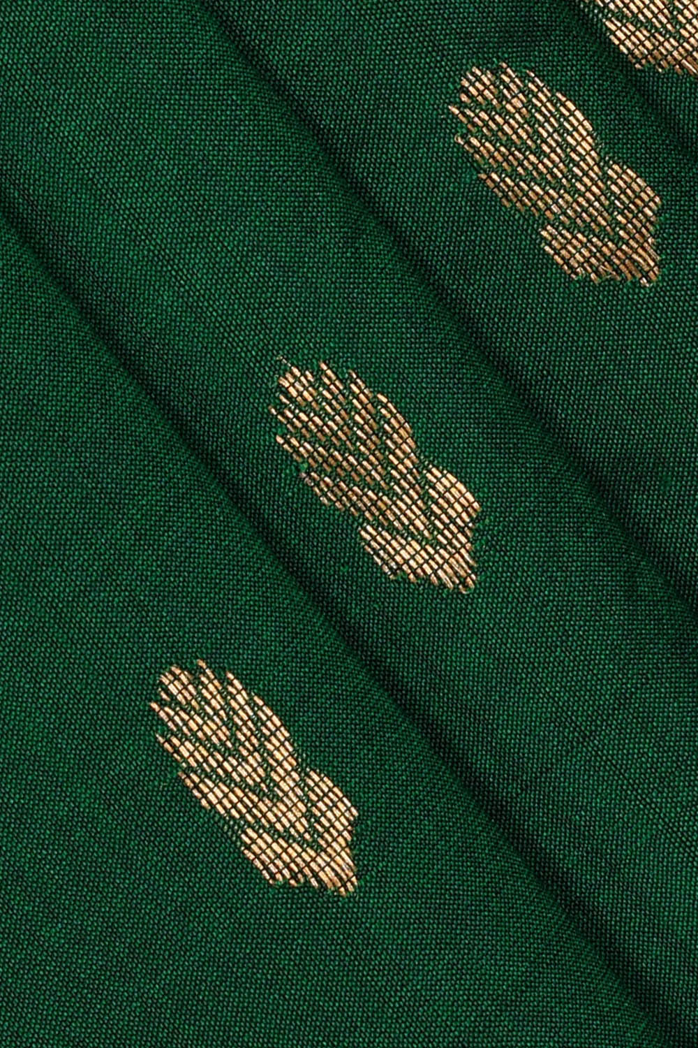 Image of Maheshwari Silk Bottle Green Saree