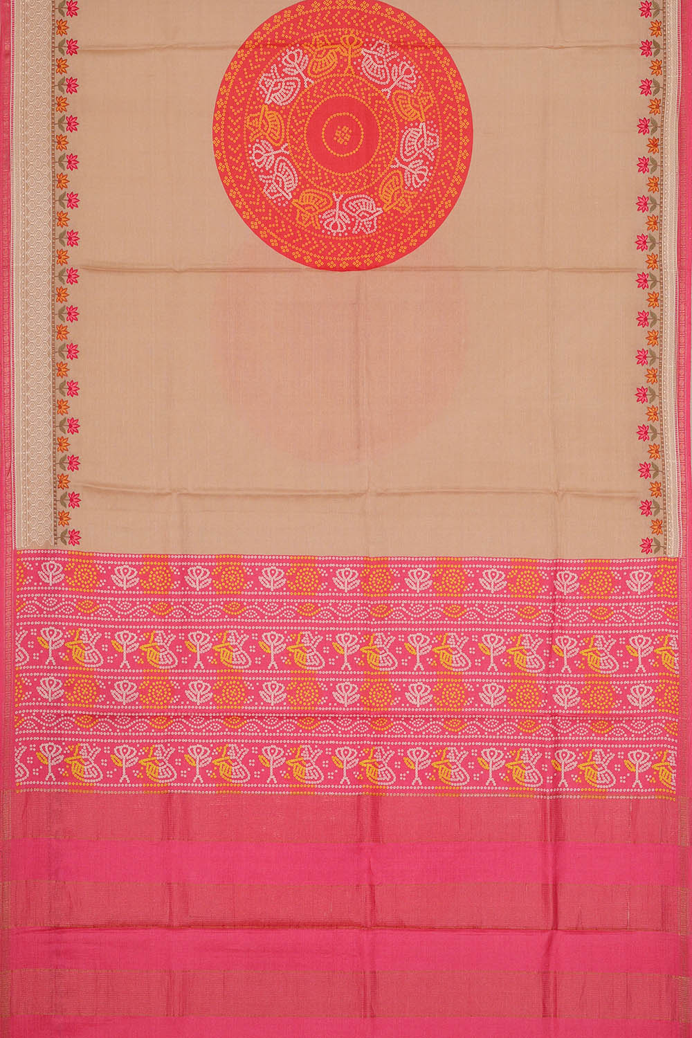 Image of Tussar Silk Beige Saree