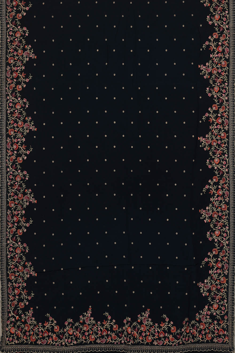 Image of Crepe Dark Navy Blue Saree