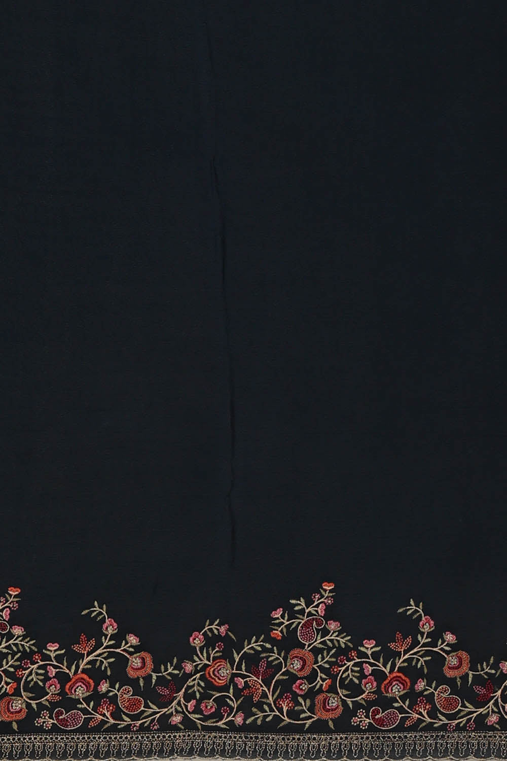 Image of Crepe Dark Navy Blue Saree