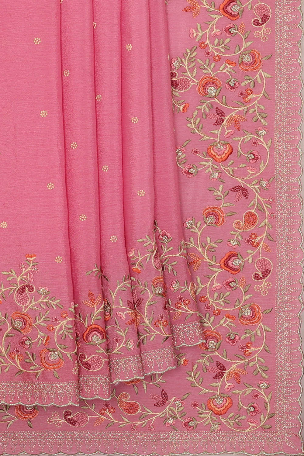 Image of Crepe Pink Saree
