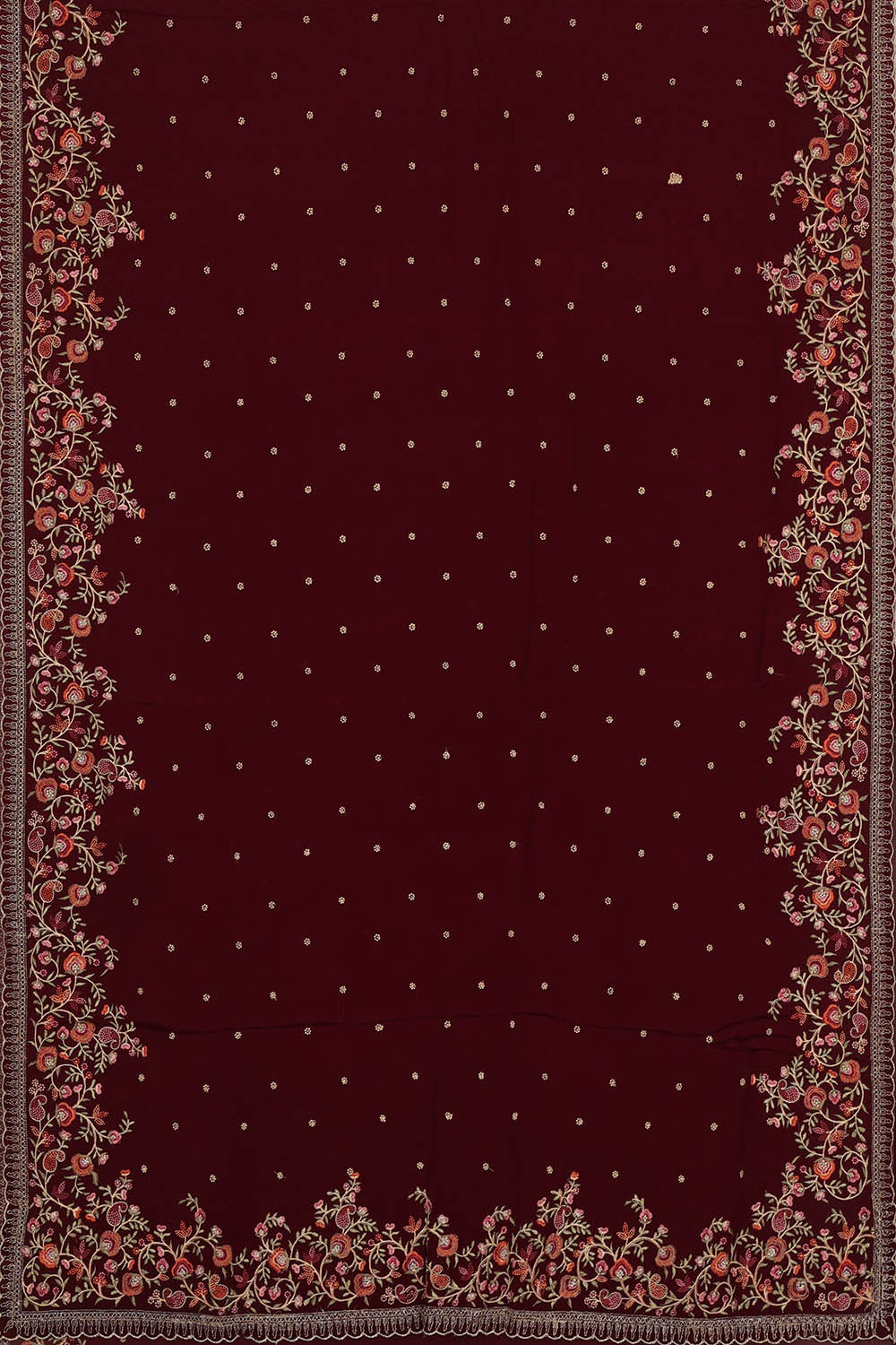 Image of Crepe Dark Maroon Saree