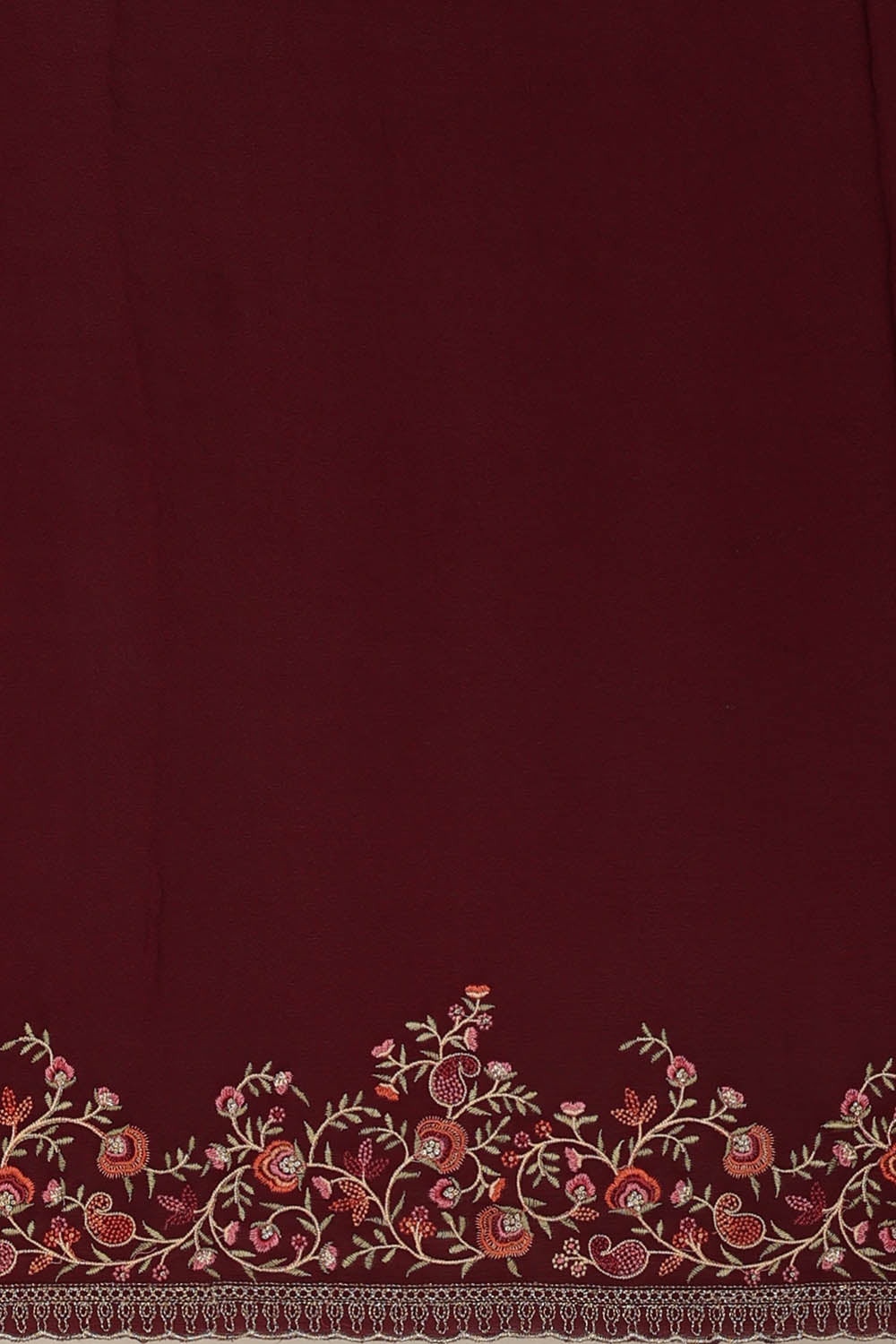 Image of Crepe Dark Maroon Saree