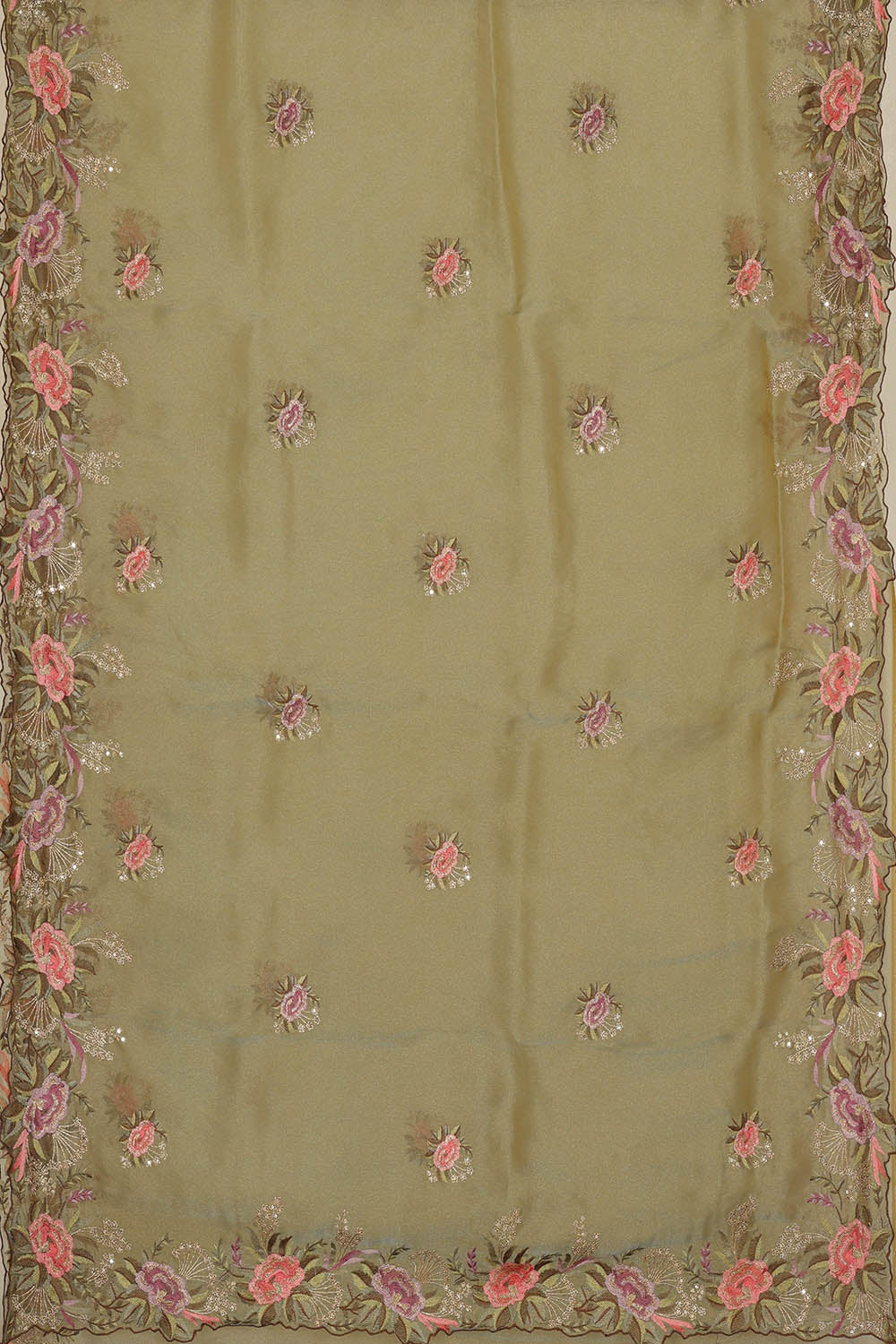 Image of Kora Silk Green Saree