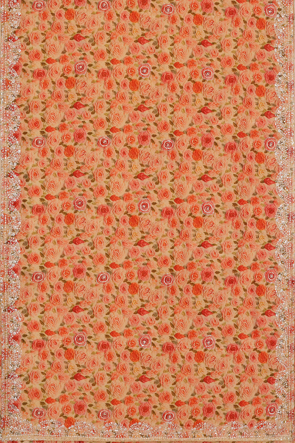 Image of Multi-Coloured Embroidery Silk Saree