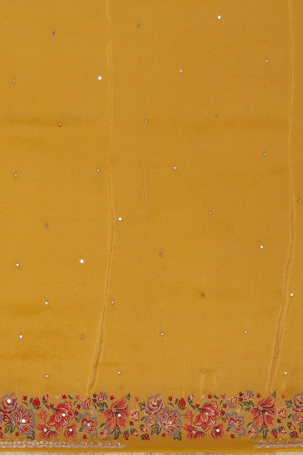 Image of Mustard Shimmering Silk Saree