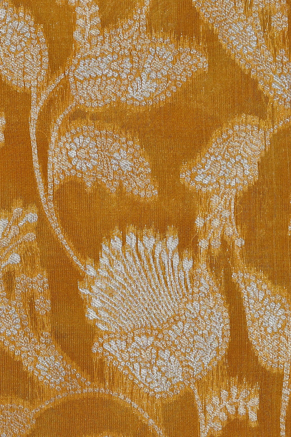 Image of Yellow Banarasi Silk Cotton Saree