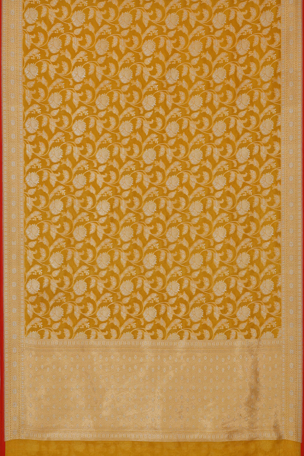 Image of Yellow Banarasi Silk Cotton Saree