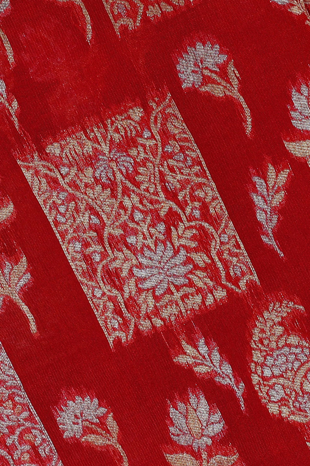 Image of Red Banarasi Silk Cotton Saree