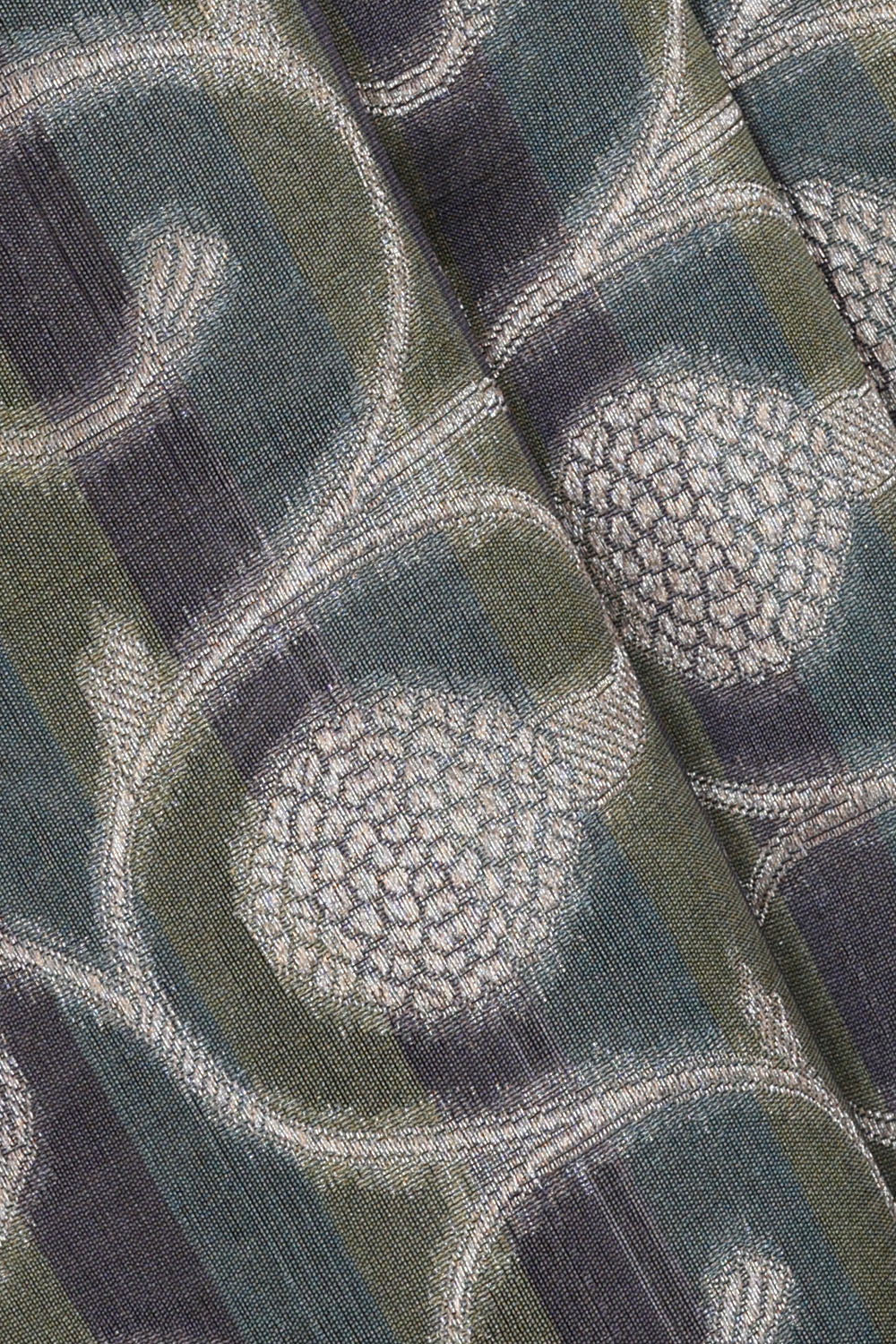 Image of Silver Grey Banarasi Silk Cotton Saree