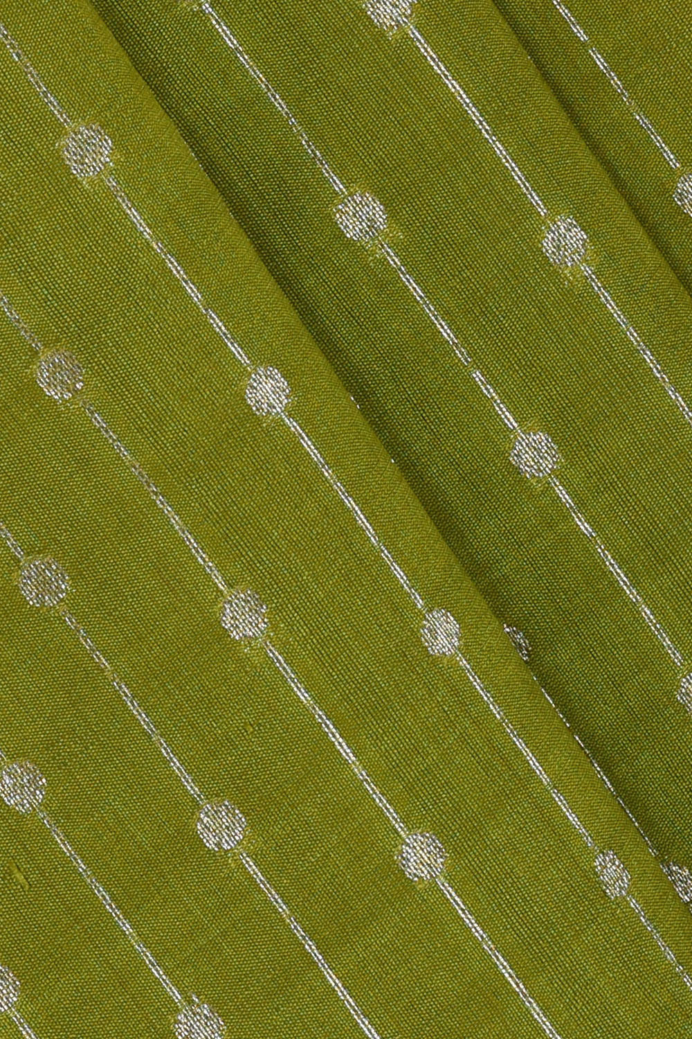 Image of Spring-Green Banarasi Silk Cotton Saree