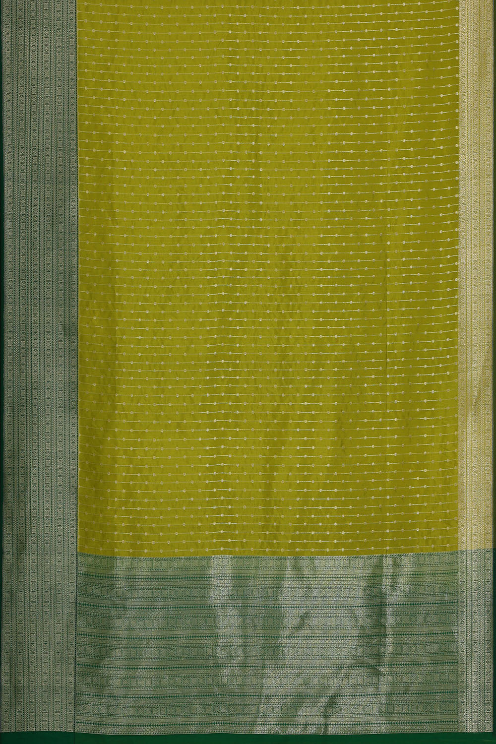 Image of Spring-Green Banarasi Silk Cotton Saree