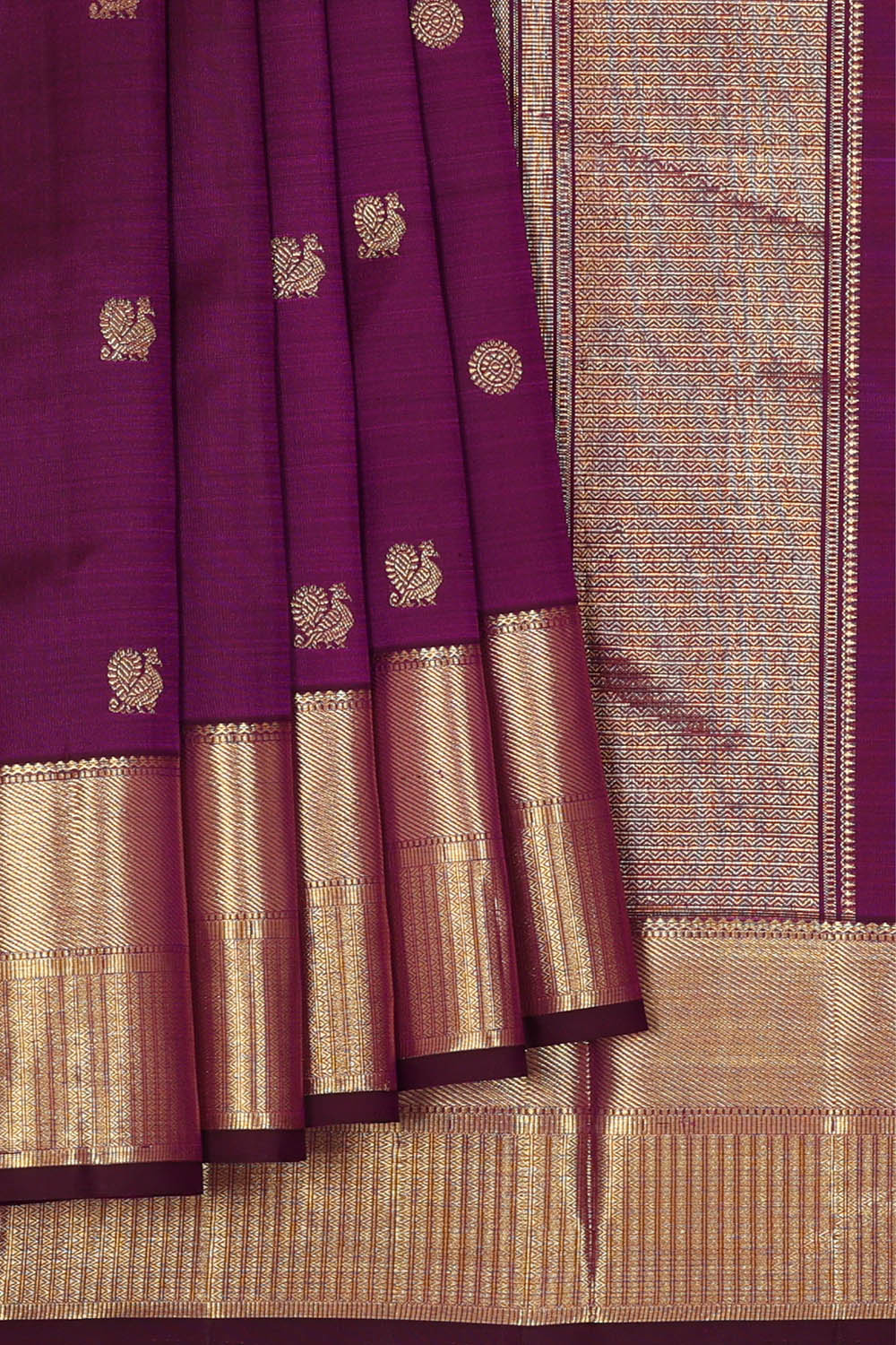 Image of Arani Silk Wine Purple Saree