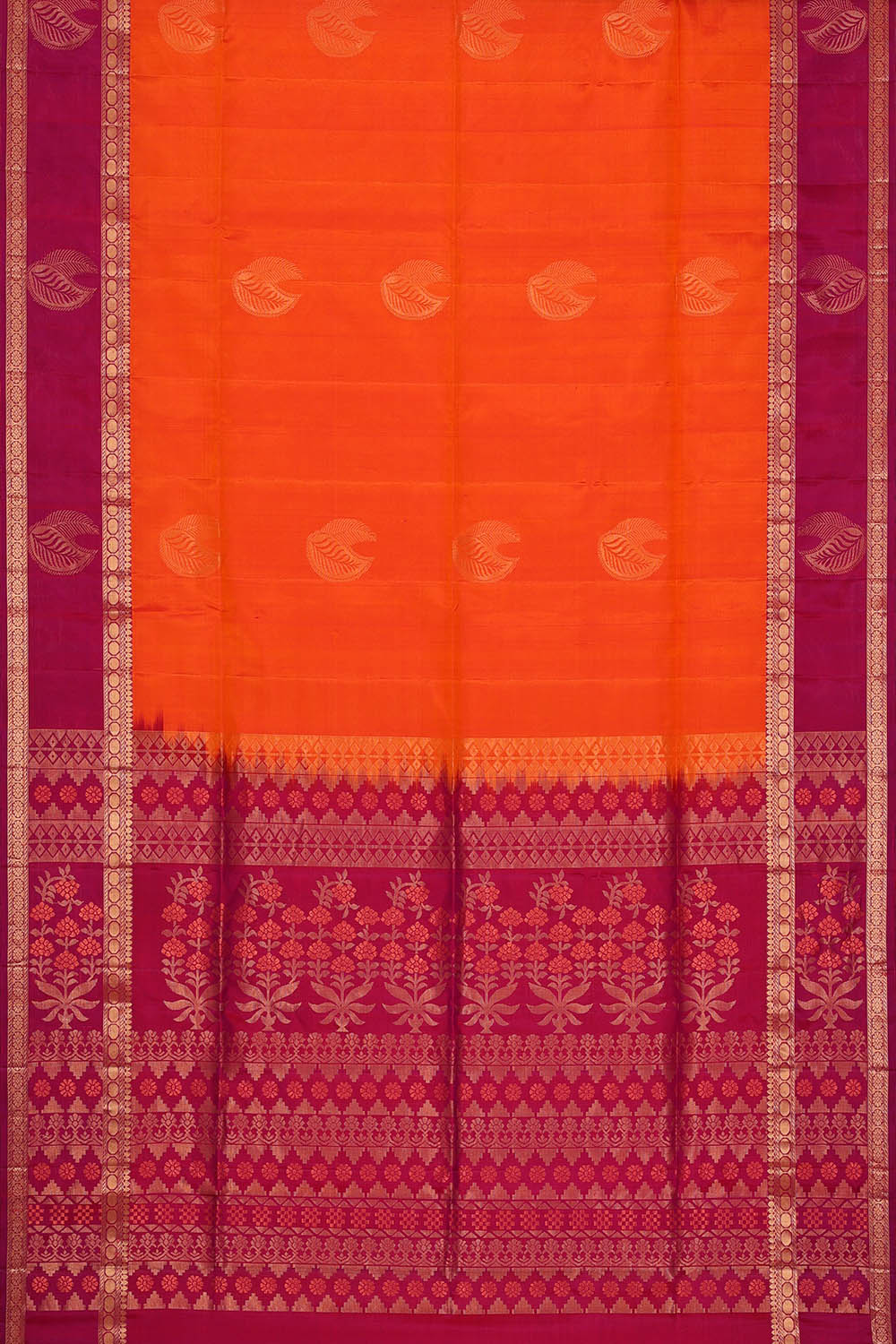 Image of South Silk Orange Saree