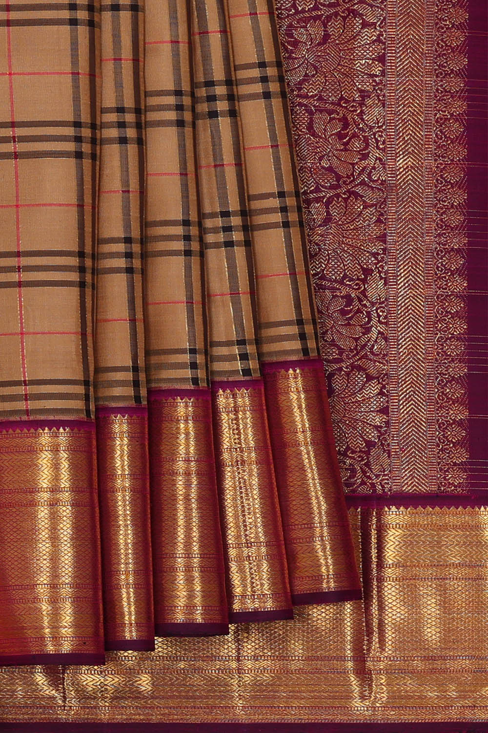 Image of Arani Silk Light Brown Saree