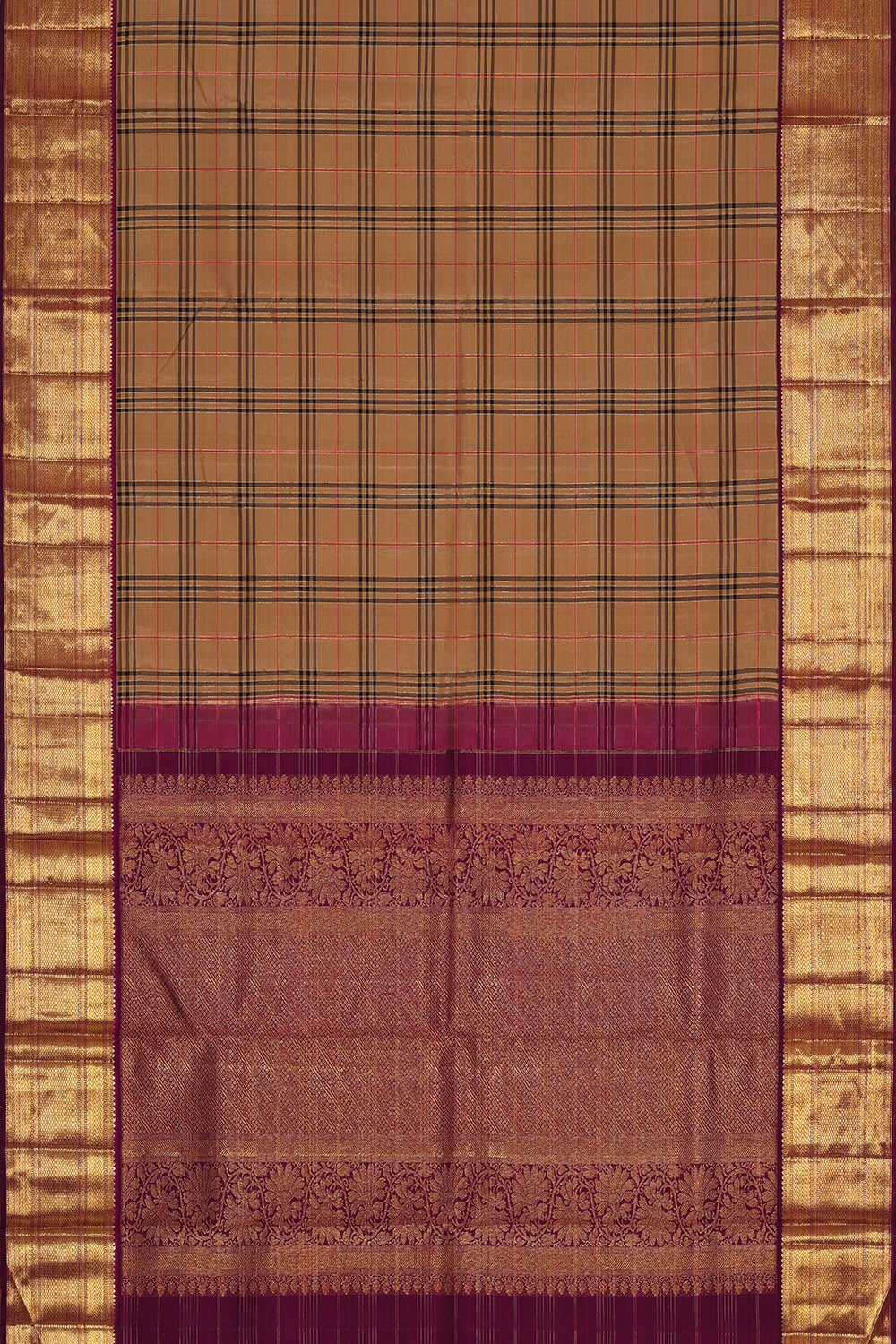 Image of Arani Silk Light Brown Saree