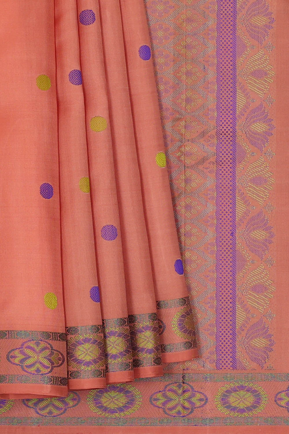 Image of Arani Silk Peach Orange Saree