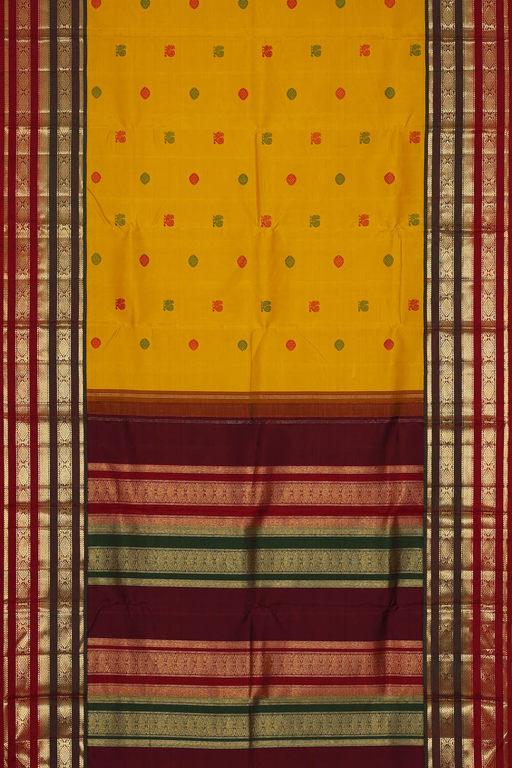 Image of Arani Silk Yellow Saree