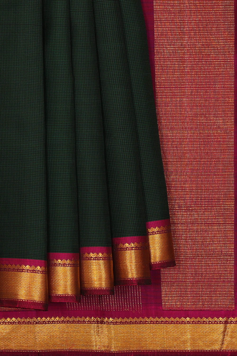 Image of Arani Silk Bottle Green Saree