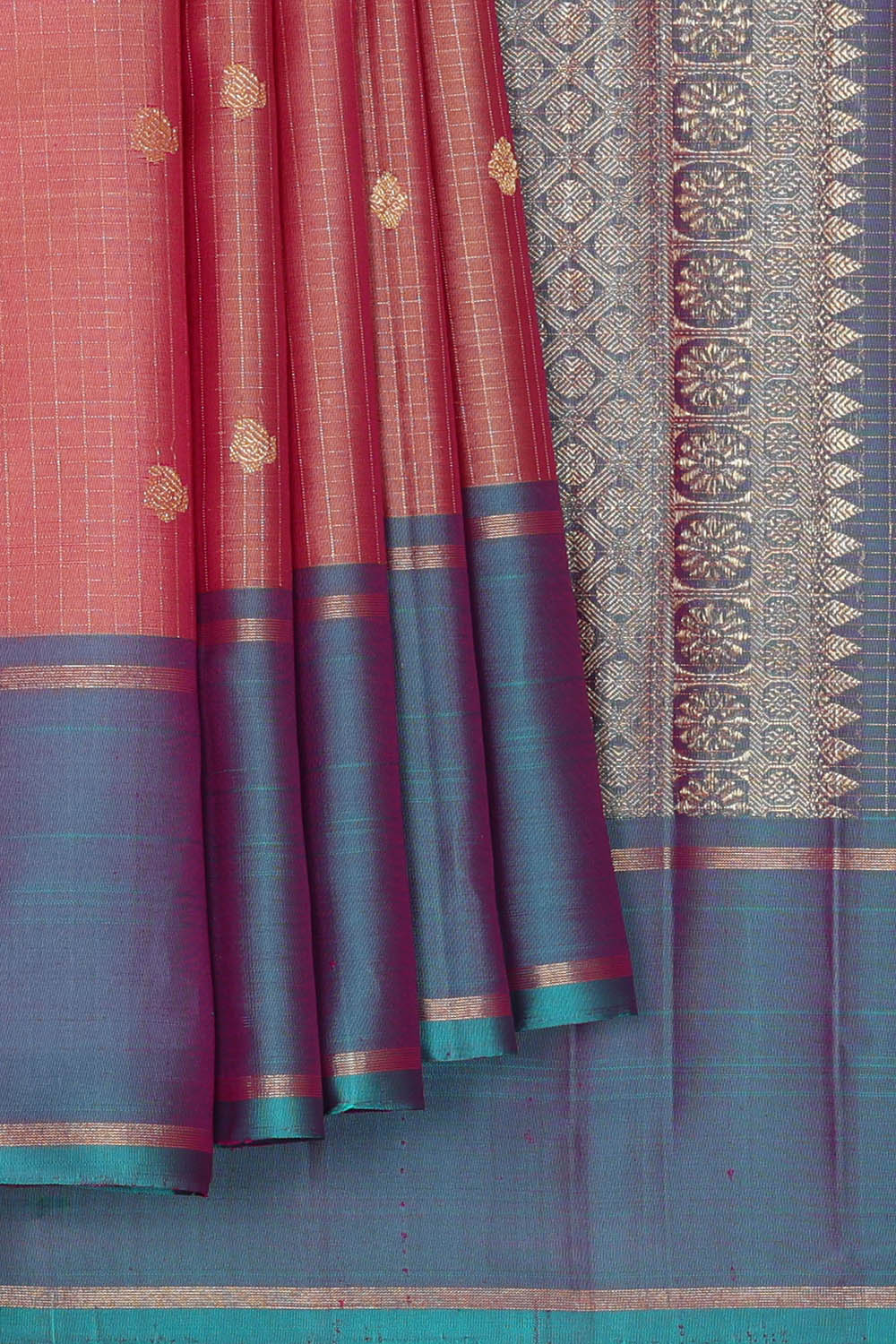 Image of Arani Silk Coral Pink Saree