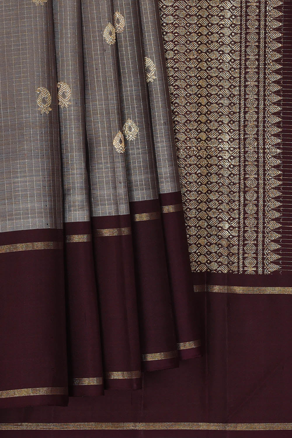Image of Arani Silk Grey Saree