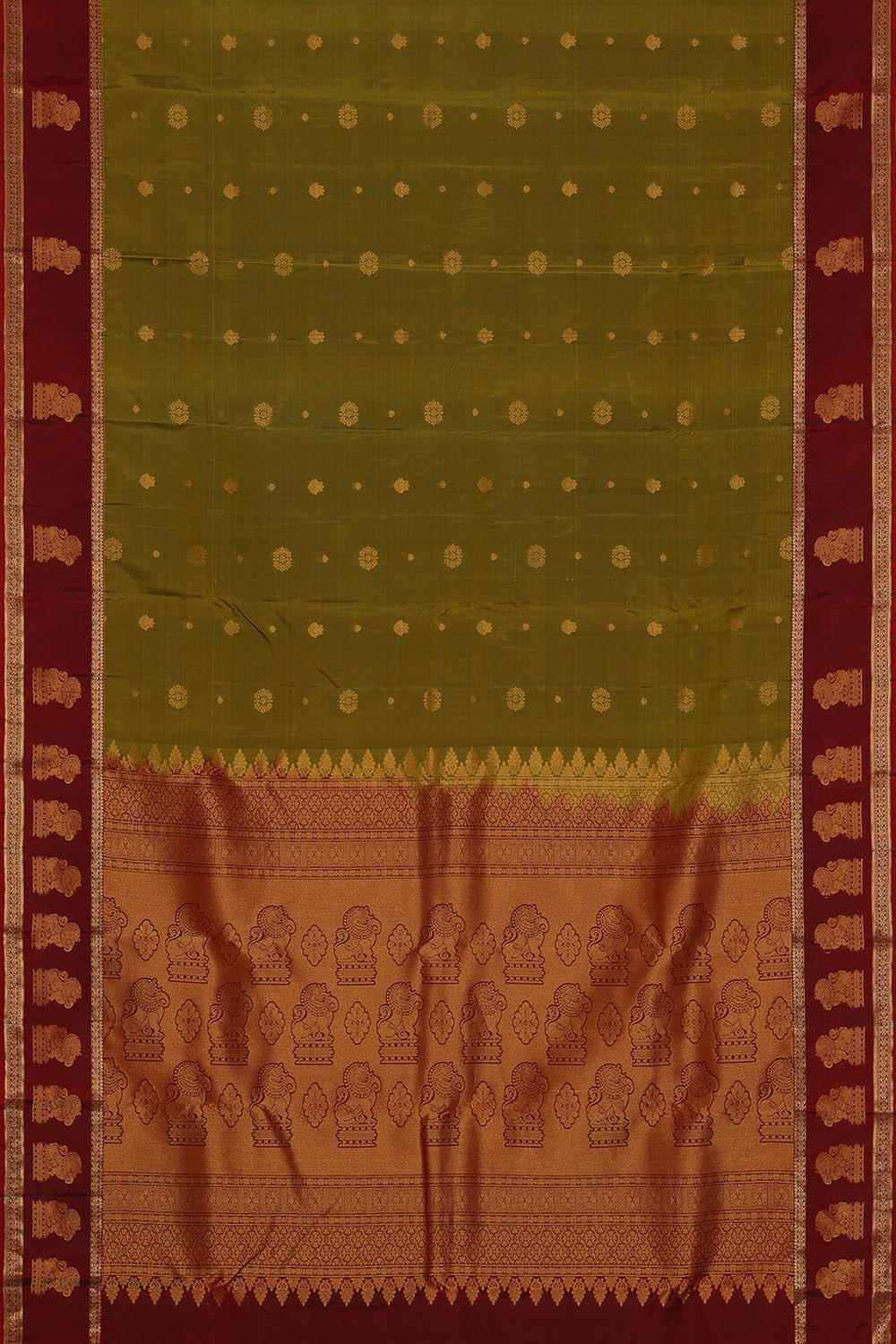Image of Kanchipattu Silk Dark Green Saree