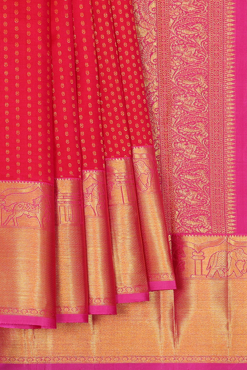 Image of Arani Silk Cherry Pink Saree