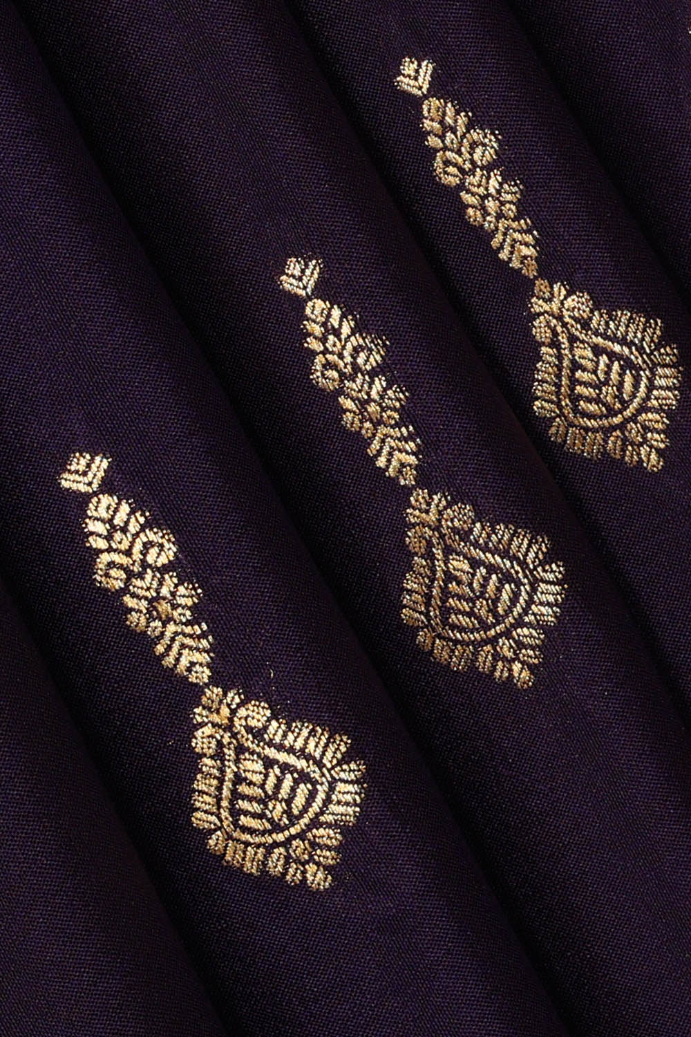 Image of Purple Crepe Silk Saree