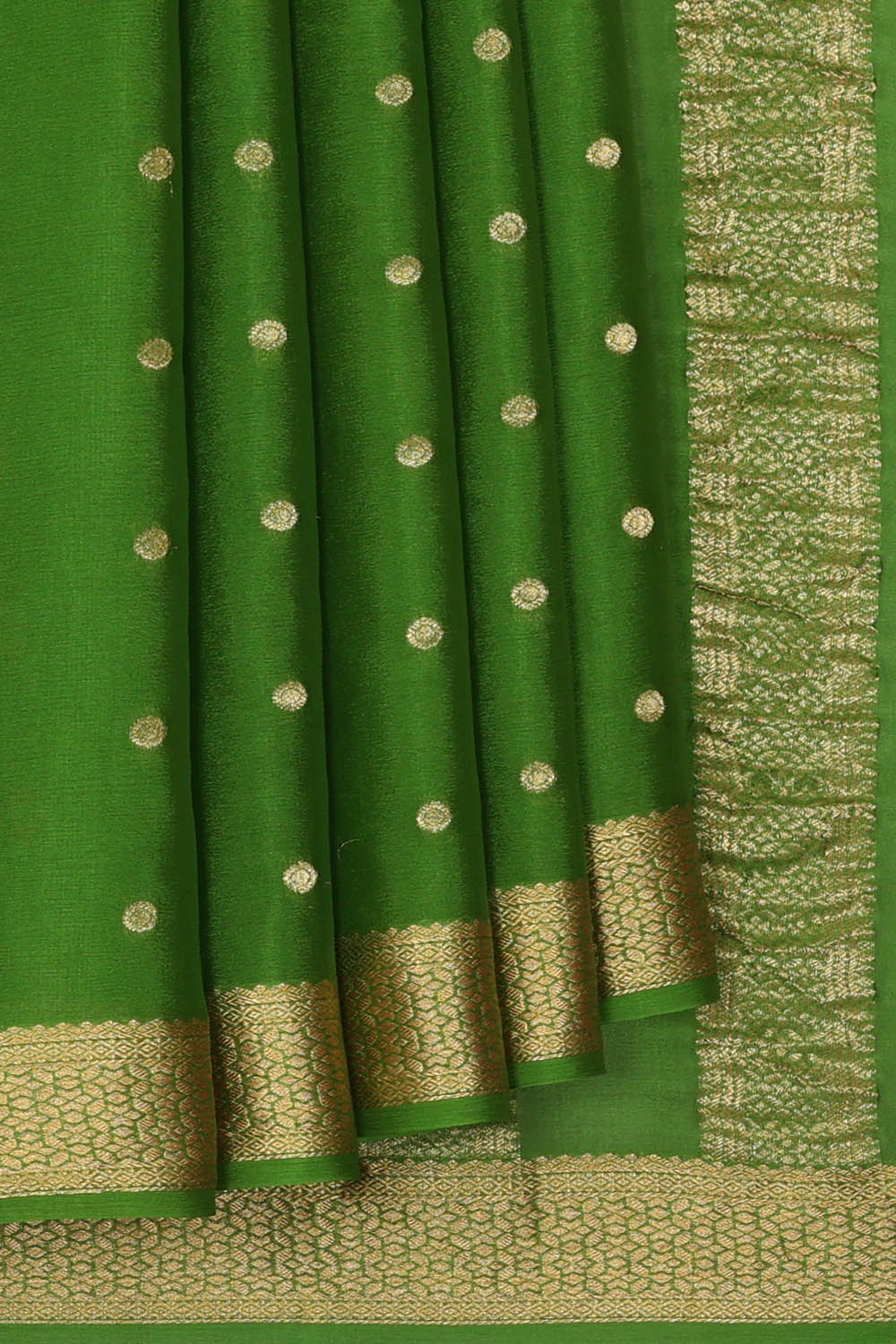Image of Green Crepe Saree